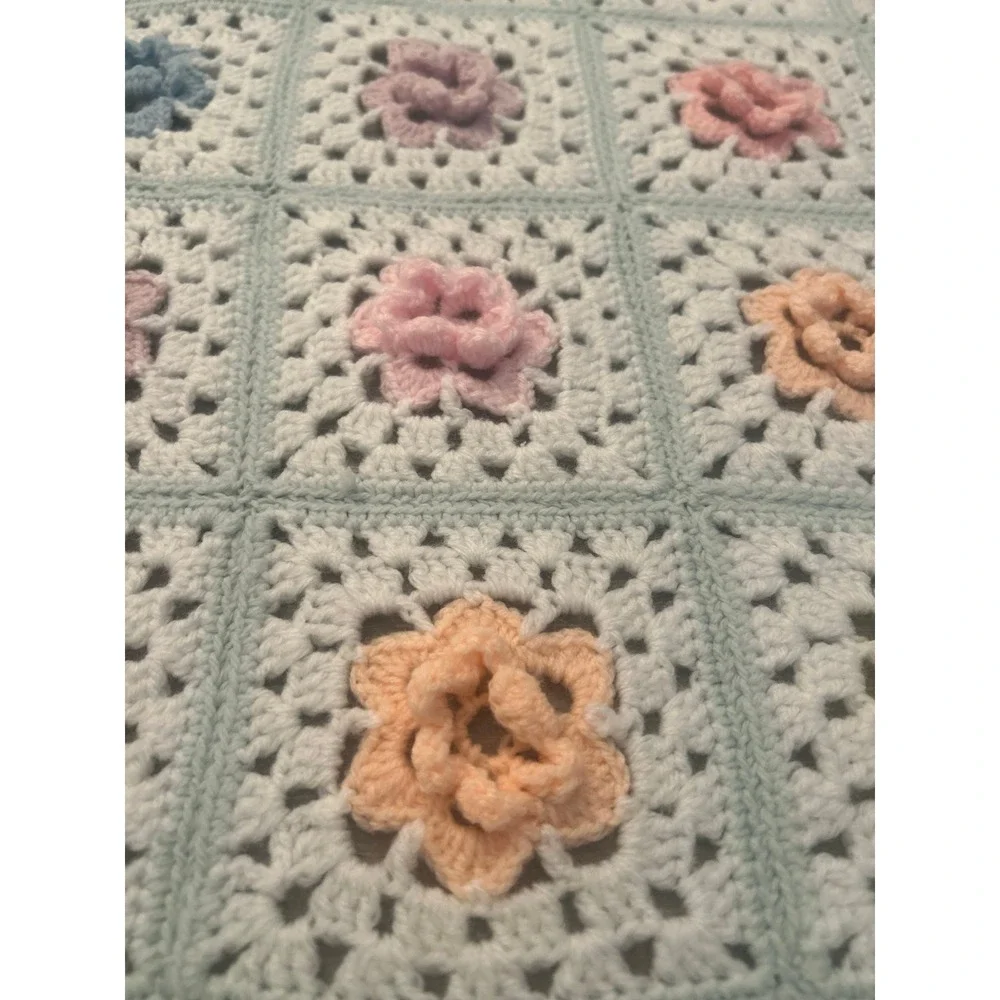 Handmade Pastel Crochet Baby Blanket 42